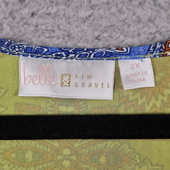 Belle by Kim Gravel Tank Cardigan Set Sz 2X Paisley Boho Travel Coastal Resort - Picture 3 of 16